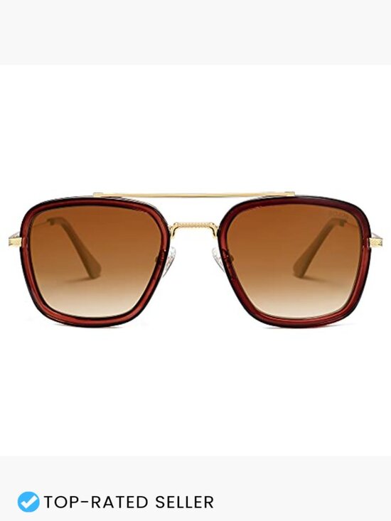 Retro Square Polarized Sunglasses Classic Alloy Frame Unisex Vintage Aviator main image 4